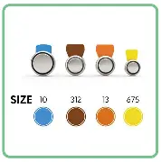 Hearing Aid Batteries – pack of 6, compatible with major brands.