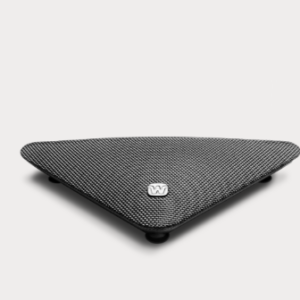 Widex TV Play 2 streaming device with Kvadrat fabric top and dual‑mode connectivity