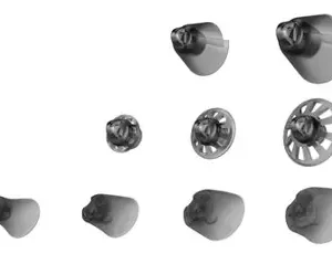 Signia Sleeve 3.0 ear tips in multiple styles and sizes arranged in a comparison grid